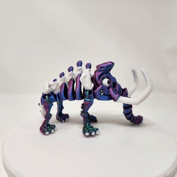 3D Printed Flexi Factory Articulated Mammoth Dinosaur Skeleton 7" x 4" - Picture 3 of 7